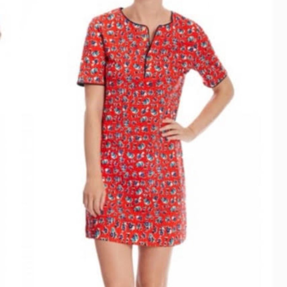 Draper James Red and Navy Floral Dress - Size  Medium